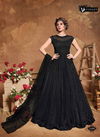 Black Colour Fancy Designer Latest Stylish Festive And Party Wear Butter Fly Net With Heavy Work Gown Collection 5109